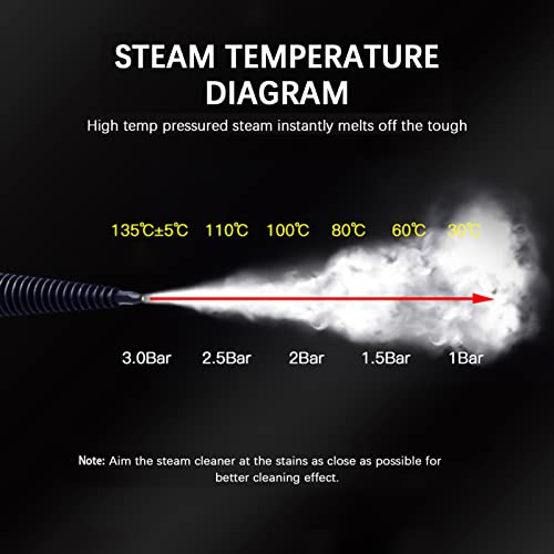 Eacam Handheld Steam Cleaner 1050W High Temperature Pressurized Steam Cleaning Tool with 9PCS Accessory Portable Multifunction Steamer for Kitchen Sofa Bathroom Car Window