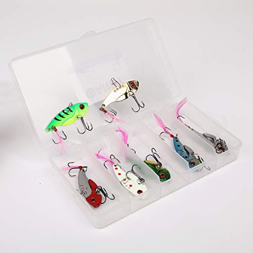 WANBY Proven Explosive Color Special Spinner Spoon Swimbait Vibrating Jigging Freshwater Saltwater Fishing Lures with Hook Fishing Tackle for Trout Bass Salmon（7Pcs）