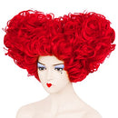 Anogol Hair Cap+Red Cosplay Wig Short Curly Wigs Synthetic Hair for Queen Costume