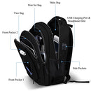 Vaupan Business Travel Laptop Backpack, Water Resistant College School Computer Bag Gifts with USB Charging Port for Men & Women Fits 15.6 Inch Notebook (Black)