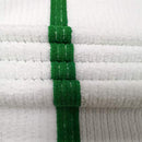 Polyte Microfiber All-Purpose Ribbed Terry Bar Mop Towel for Home, Kitchen, Restaurant Cleaning, Microfiber, White W/Green Stripe, 14x17