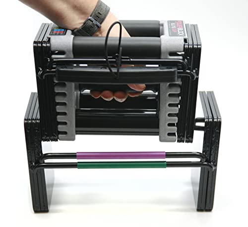 PowerBlock Elite EXP Adjustable Dumbbells, Sold in Pairs - Stage 1-5-50 lb. Dumbbells - Durable Steel Build - Innovative Workout Equipment - All-in-One Dumbbells - Expandable with Expansion Kits