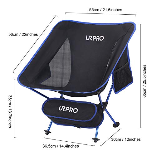 URPRO Outdoor Ultralight Portable Folding Chairs with Carry Bag Heavy Duty 145kgs Capacity Collapsible Chair Camping Folding Chairs Beach Chairs