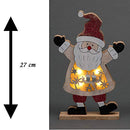 SHATCHI LED Wooden Christmas Santa Snowman Reindeer Xmas Home Indoor Table Decorations Ornaments Centrepiece, 27cm, Wood