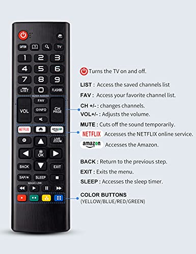 Universal Remote Control for All LG Smart TV LCD LED OLED UHD HDTV Plasma Magic 3D 4K Webos TVs AKB75095307 AKB75375604 AKB75675304 AKB74915305