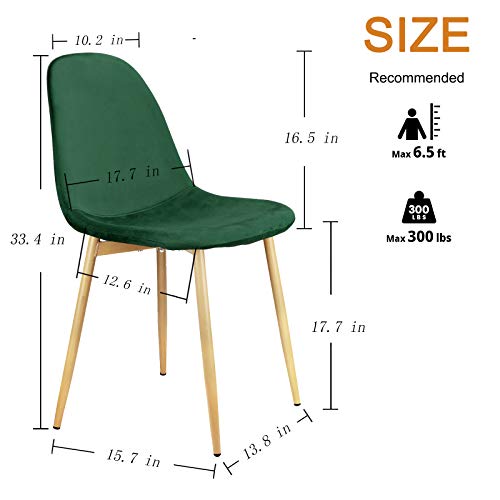 Higliocas Dining Chairs Velvet Accent Chair: Modern Dining Chairs Set of 4 in Dining Room and Kitchen Room