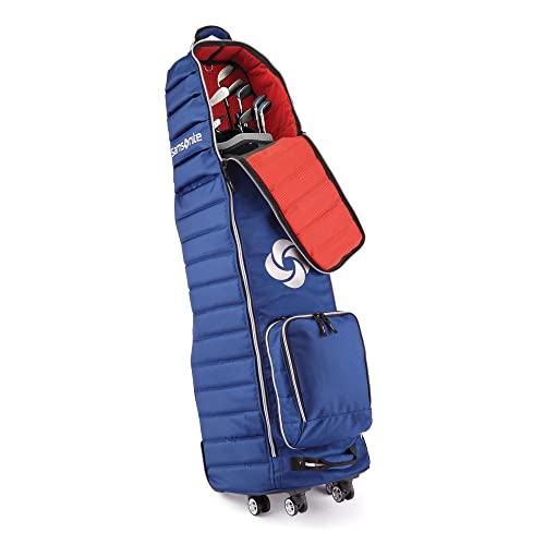 Samsonite Padded Golf Travel Bag with Spinner Wheels and Detachable Shoe Bag, Navy, 51”H x 17”W x 14”D
