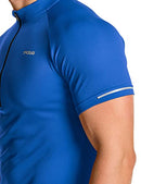 TSLA Men's Short Sleeve Bike Cycling Jersey, Quick Dry Breathable Reflective Biking Shirts with 3 Rear Pockets, Half-Zip Raglan MCT04-CBL AU_XLarge Size