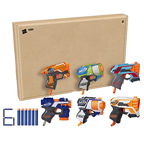 NERF - MicroShots Bundle - inc Stryfe, Strongarm, Firestrike, Roughcut Microshots and 2 Chase Microshots and 12 Elite Darts - Amazon Exclusive - Kids Toys and outdoor games - Ages 8plus