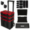 Einhell E-Case Tower Tool Storage System - 3 Stackable Cases with Wheels and Telescopic Handle - Power Tool Box, Lockable, Protective Storage and Transport of Tools and Accessories