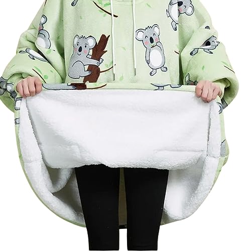 GOMINIMO Comfy, Blanket Hoodie, Wearable Blanket for Women, Comfy Hoodie Blanket, Wearable Blanket Adult, Blanket Hoodie Women, Sweatshirt Blanket, Sweater Blanket (Koala Bear, Green)