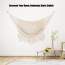 Hammock Chair, Large Hanging Chair, Soft Cotton Rope Swing Chair with High Load-Bearing Metal Rod,Indoor Outdoor Garden Yard Living Room,Max 150kg