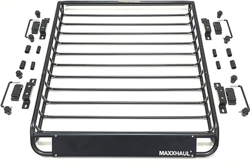 MaxxHaul 70115 46" x 36" x 4-1/2" Roof Rack Rooftop Cargo Carrier Steel Basket, Car Top Luggage Holder for SUV and Pick Up Trucks - 150 lb. Capacity