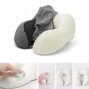 Travel Neck Pillow Memory Foam Pillow, Travel Pillow Kit Deal for Airplane,Comfortable & Breathable Cover,Travel Essentials Kit with 3D Eye Masks, Earplugs and Storage Bag