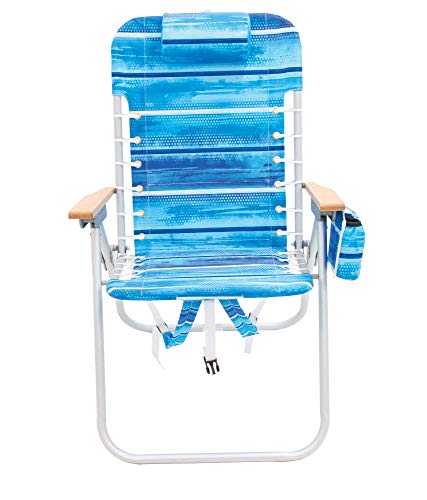 RIO Gear 4-Position Hi-Boy Backpack Beach Chair -Aluminum, Stripe