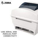 Zebra GC420t Monochrome Desktop Direct Thermal/Thermal Transfer Label Printer, 4"/s Print Speed, 203 dpi Print Resolution, 4.09" Print Width, 110-240V AC