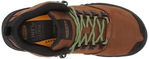 KEEN Women's Nxis Explorer Mid Waterproof Hiking Boots, Bison Golden Yellow, 8 US