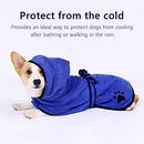 Microfiber Pet Robe Fast Dry Pet Bath Towel Dog Bathrobe with Adjustable Strap Hood Bath Towels for Pet Bath,Blue