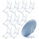 10 Pack Clear Plastic Plate Stands, Angle Adjustable Plastic Display Stand Easel, Clear Display Easel, Plate Stand Holder for Display Pictures, Photo and Artworks