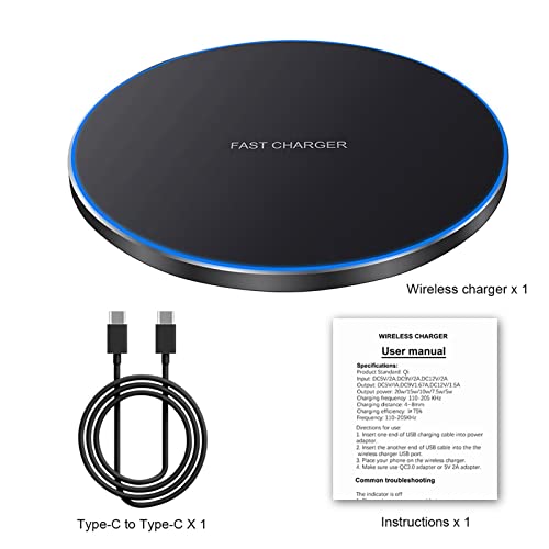 Wireless Charger Pad Fast Wireless Charger Compatible with iPhone 14 13 12 11 15(Pro,Pro max)/1415 plus/12 13 (Mini)/SE/XS/XR/X,Samsung Galaxy S/Z/Note/Buds Series,Airpod3/pro,Pixel 8 Pro/Buds Pro