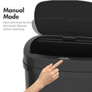 ADVWIN Rubbish Bin 50L Motion Sensor Bins Smart Kitchen Waste Trash Can Touchless Automatic Garbage Cabinet with Lid Black