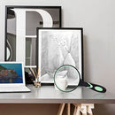 Large Magnifying Glass 5X Handheld Reading Magnifier for Seniors & Kids - 100MM 4INCHES Real Glass Magnifying Lens for Book Newspaper Reading, Insect and Hobby Observation, Classroom Science (Green)