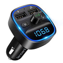 LENCENT FM Transmitter, Bluetooth FM Transmitter Wireless Radio Adapter Car Kit with Dual USB Charging Car Charger MP3 Player Support TF Card & USB Disk