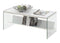 SoHo Coffee Table with Shelf, White Faux Marble/Glass