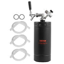 VEVOR Beer Growler Tap System, 4L/128oz Mini Keg, 304 Stainless Steel Pressurized Beer Growler, Keg Growler with Pressure Display, CO2 Regulator Faucet, Leak-Proof Ring for Draft, Homebrew, Craft Beer