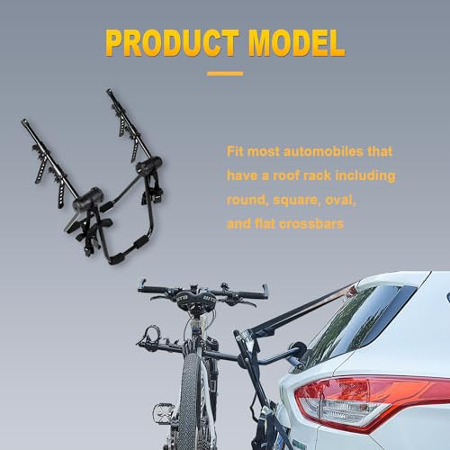 OCPTY Bike Carrier 2-Bikes Rack Trunk Mount Rack for Car SUV Truck Van Set of 1 Bike Roof Rack