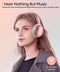 Rose Gold Active Noise Cancelling Headphones with Microphone，INFURTURE Wireless Over Ear Bluetooth Headphones, Deep Bass, Memory Foam Ear Cups, Quick Charge 40H Playtime, for TV, Travel, Home Office