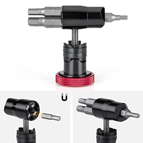 Handlebar End Plugs Multi Tools - Bar End Tool Includes Chain Tool, TORX T25, HEX 3/4/5mm - Bike Tool Kit for MTB/Road Bicycle (red)