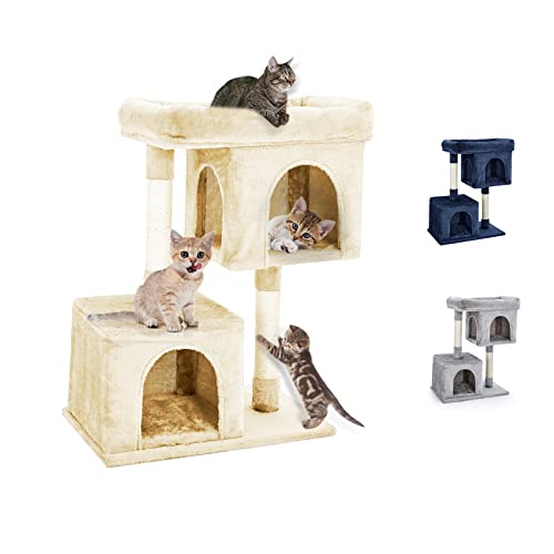 Taily 85CM Cat Scratching Post Cats Tree Gym House Condo Pet Furniture Kitten Scratcher Tower Suitable for Medium to Large Cats Beige