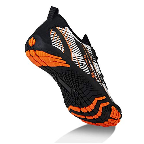 WateLves Water Shoes for Men Women Barefoot Quick-Dry Aqua Sock Outdoor Athletic Sport Shoes Kayaking Boating Hiking Surfing Walking, M-white, 11.5 Women/10.5 Men