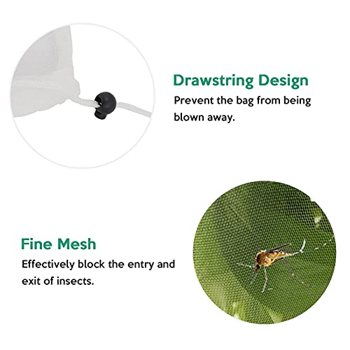 Insect Bird Barrier Netting Mesh with Drawstring ValueHall 2 Pack 3.21 x 2.36Ft Hunting Blind Garden Netting Mosquito Bug Insect Bird Net Barrier Garden Bug Netting Plant Cover V7F03