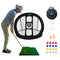 Pop-up Chipping Net with Turf Hitting Mat Set Indoor Outdoor - 3 Target Golf Practice Hitting Net Training Aids Gift - 16 Golf Practice Balls & 4 Ground Stakes , with Bag