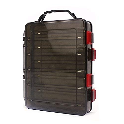 OriGlam Fishing Lure Tackle Box, Fishing Tackle Storage Trays, Double Sided 10 Compartments Waterproof, Organizer Case Boxes Containers, for Vest Casting Fly Fishing