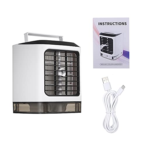 Portable Air Conditioner Fan, Andoer Air Conditioner for Car, Mini Fan on the Desk with LED Light for Home or Office