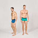 JustWears Trunks - Pack of 2 | Anti Chafing No Ride Up Organic Underwear for Men | Perfect for Everyday Wear or Sports like Walking Cycling & Running, Blue & Green, M