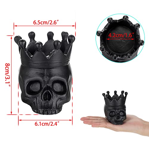 SUMNACON Resin Candle Holder for Table Home Decoration Candle Holder Candle Holder Skull Shape Decor for Christmas All Saints(Black)