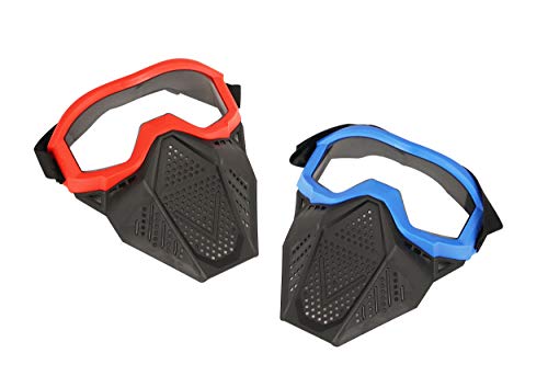 Surper 2 Pack Face Mask Tactical Mask Compatible with Nerf Rival, Apollo, Zeus, Khaos, Atlas, Artemis Blasters Rival Mask (Red&Blue)
