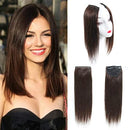 (36cm, Dark Brown) - 2 Pieces Dark Brown Human Hair Clip in Hair Extensions 36cm,Straight Hairpiece about 25g/pc,total 50g