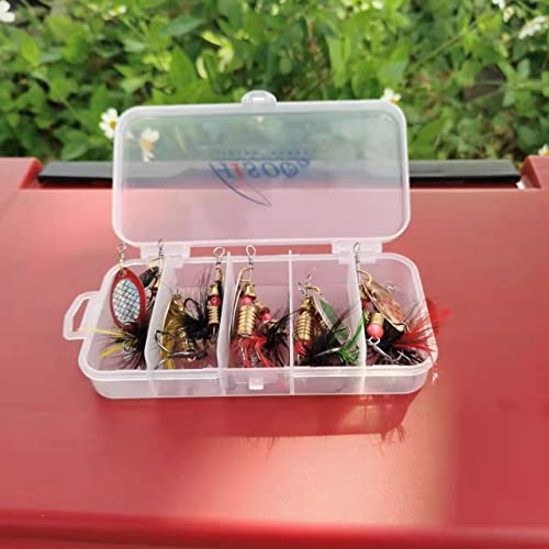HENCETO Fishing Lure Spinner Bait, 12-30 pcs Hard Metal Fishing Spoon Trout  Fishing Bait, Bass Lures with Tackle Boxes (30PCS)