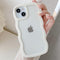 UEEBAI Wave Frame Clear Case for iPhone 13/iPhone 14 6.1 inch Case Clear,Cute Wave Frame Slim Fit Shockproof Phone Bumper Cover Translucent Soft Pretty Anti-Scratch TPU Case - White