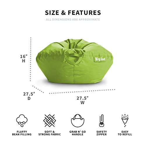 Big Joe Classic Bean Bag Chair, Spicy Lime Smartmax, 2ft Round