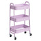 DOEWORKS 3-Tier Storage Cart Rolling Kitchen Trolley Cart, Metal Utility shelves with Wheels for Kitchen Makeup Bathroom Office, Light Purple