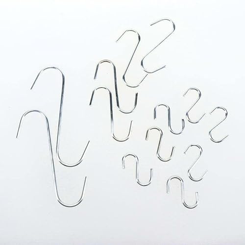 [26PCE] Handy Hardware - Hooks S Shaped Hanging Hooks Stainless Steel Metal Durable Heavy Duty Practical Hangers (13pcs/Pack x 2Pack) 11cm, 6cm, 3cm