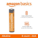 Amazon Basics 8-Pack AAA Alkaline High-Performance Batteries, 1.5 Volt, 10-Year Shelf Life