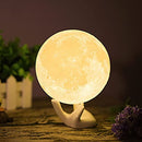 Moon Lamp Balkwan 3.5 inches 3D Printing Moon Light uses Dimmable and Touch Control Design,Romantic Funny Birthday Gifts for Women ,Men,Kids,Child and Baby. Rustic Home Decor Rechargeable Night Light (3.5 inches)