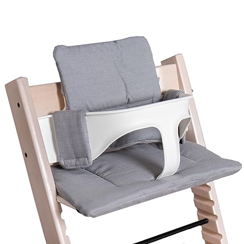 Hoppediz High Chair seat Cushion Set, Suitable for Stokke Tripp Trapp, 2 Pieces, 100% Organic Cotton, Kos Design
